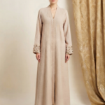 Classic Tan Elegance Abaya <br/> (A1-LC003)
