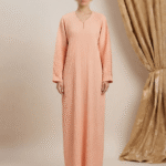 Peachy Perfection Pleated Abaya <br>(A1-LC009)