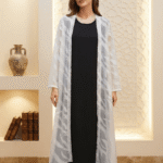 Ethereal Sheer Patterned Abaya <br/> (A1-LC0024)