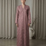 Ethereal Rose-Grey Textured Abaya <br/> (A1-LC0021)