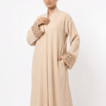 Serene Cream Textured Abaya <br/> (A1-LC0022)