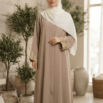 Ethereal Beige Embroidered Abaya (A1-LC001)